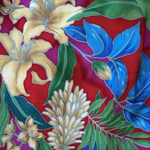 Clere Bright Tropical Flowers Print Skirt - Picture 7 of 8